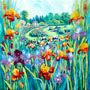 0991"Presby Iris Garden" 30"x30"